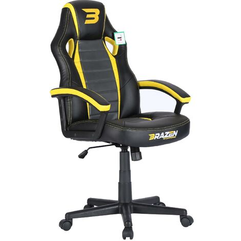 BraZen Salute PC Gaming Chair - Yellow