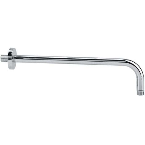 Brazo de ducha de pared de repuesto KZQ para baño fijo, cabezal de lluvia extra largo de acero inoxidable, brida de repuesto con acabado cromado