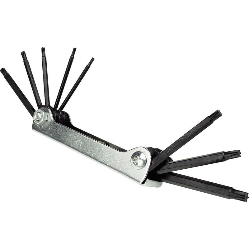 Brüder Mannesmann - 6 pans intérieurs (tx) Jeu de clés mâles coudées t 9, t 10, t 15, t 20, t 25, t 27, t 30, t 40 8 pièces W88608