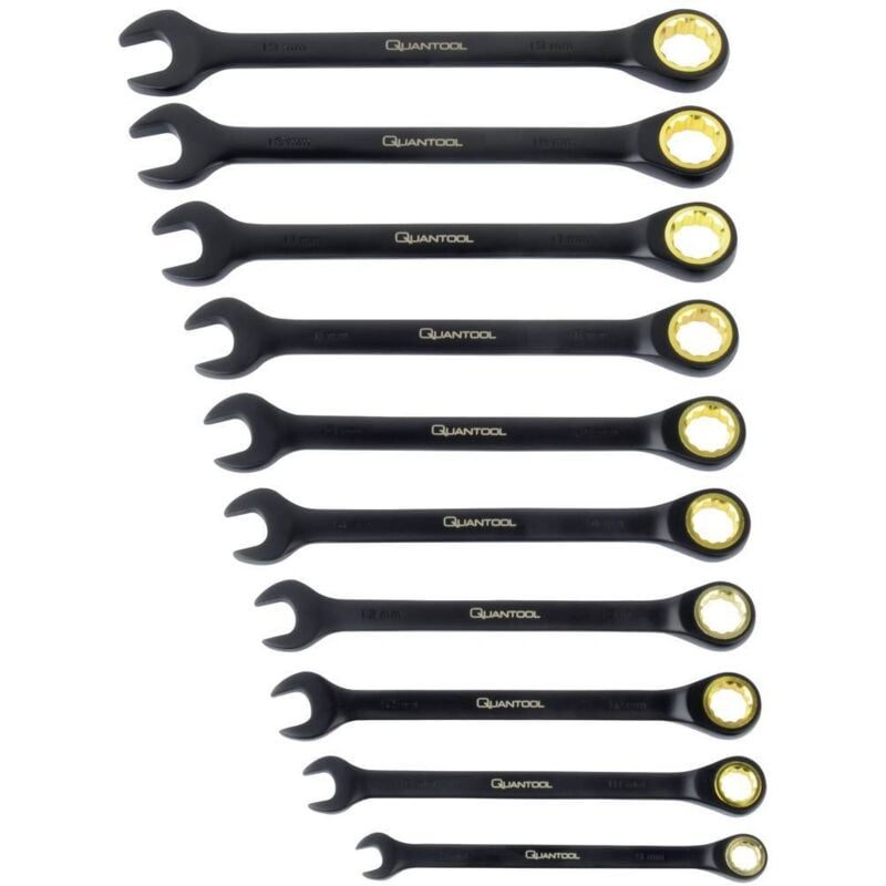 Brüder Mannesmann - Q25210 Quantool Jeu de clés à molette 10 pièces Ouverture de clé (métrique) 8 - 19 mm