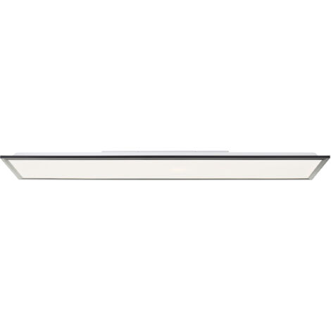 BRE-Light lampe Briston LED panneau de plafond 100x25cm métal noir/bambou noir 24 W LED intégré