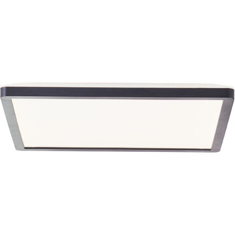 BRE-Light Panneau de plafond apparent LED Sorell 29x29cm noir/blanc Plastique télécommande Dimmable en interne via la télécommande LED 18 W intégrée (flux lumineux : 2300lm, couleur de la lumière : 30