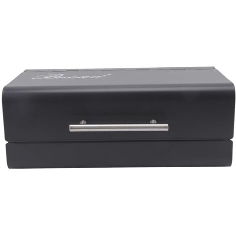 Bread Bin Large Capacity Save Countertop Space Bread Storage Container with Clamshell Door for Home Kitchen Office Dark Grey