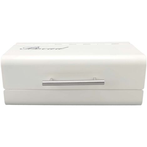 Bread Bin Large Capacity Save Countertop Space Bread Storage Container with Clamshell Door for Home Kitchen Office White