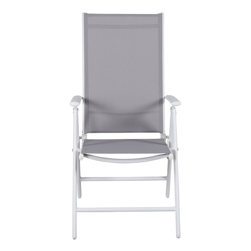 Break Chaise de jardin réglable, 5 positions, blanc, gris.