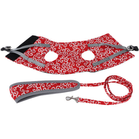 Breathable Pet Leash Vest Prevent Escape Walking Clothing Set for Cat and Small DogRed XS
