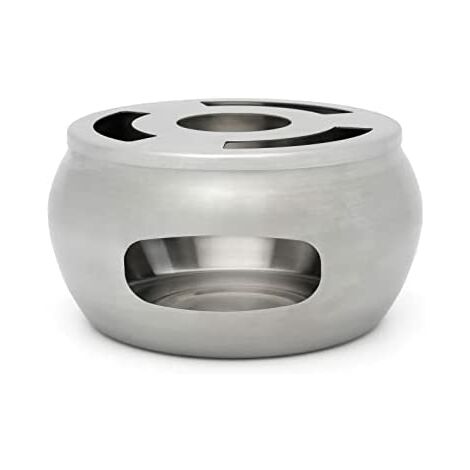 Bredemeijer Calentador de té Redondo de 15 cm de diámetro de Acero Inoxidable Mate.