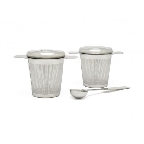 BREDEMEIJER EDELSTAHLTEEFILTER AVEC ABLAGE/DECKEL PAQUET DE 2-SET 191003