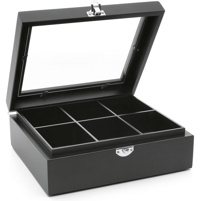 Teebox 6er mit Fenster schwarz