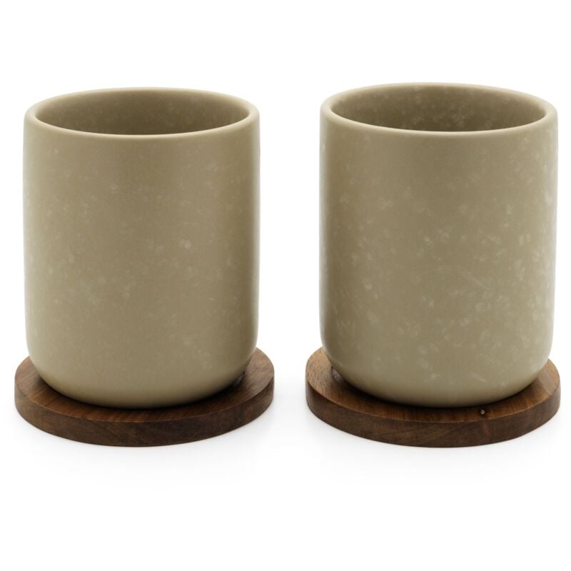 Bredemeijer Tasse à thé Umea 200ml beige avec dessous de verre 142025