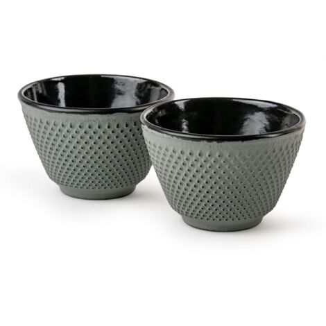 Bredemeijer Set de 2 emaillierte de Teetassen Gusseisen, hellgrün, je mit einem Fassungsvermögen de 100 ml