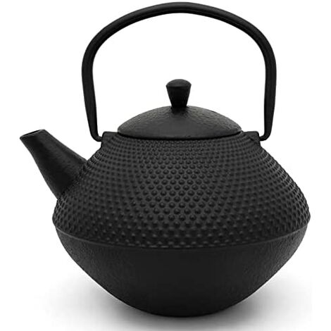 Bredemeijer Tetera asiática de hierro fundido de 1,0 l, con filtro de té, color negro esmaltado.