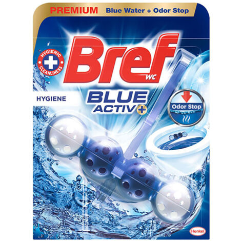 Bref Blue Activ Floral Toilet Basket (2 Stück), Badreiniger für eine immer saubere und frische Toilette, Badreiniger de mit Anti-Kalk-Formel, die Schmutz entfernt.