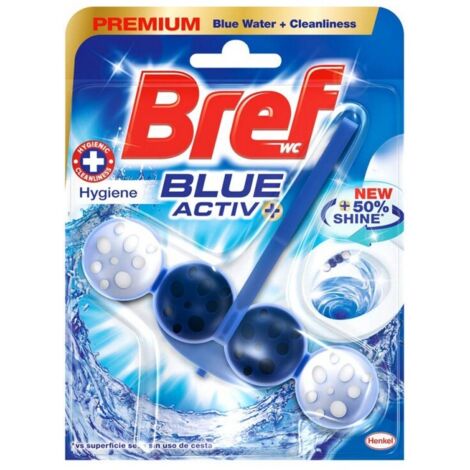 Bref Blue Corbeille de toilette Activ Floral (2 pièces), nettoyant de salle de bain pour des toilettes toujours propres et fraîches, nettoyant de salle de bain de avec formule anti-calcaire qui élimin