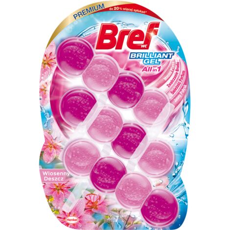 Bref Brilliant Gel - gel de baño, lluvia de primavera, 3 x 42 g