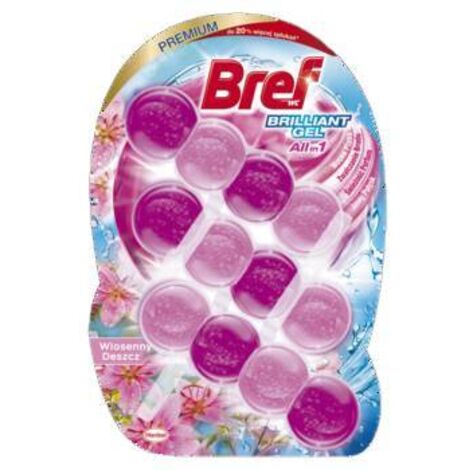 Bref Brilliant Gel - Toilettengel, Frühlingsregen, 3x42g