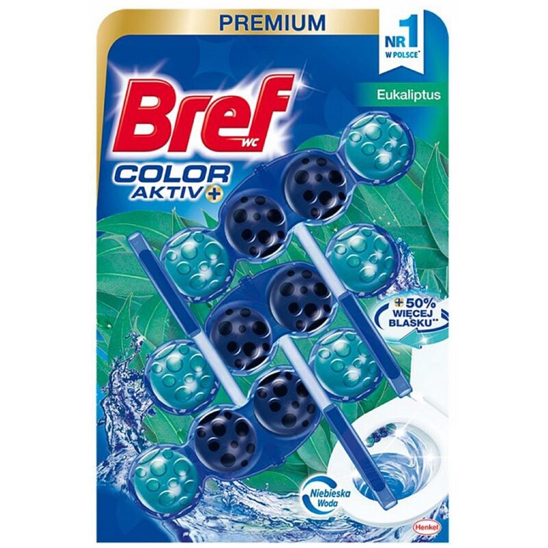 Bref Color Aktiv+ cintre de toilette eucalyptus 3x50g