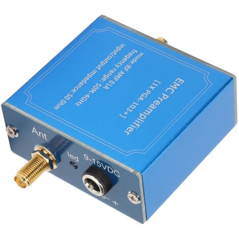 Breitband-HF-Verstärker 50 MHz–4 GHz, rauscharm, 20 dB Verstärkung, 12 V DC-Netzteil, Plug & Play für Antennen und Netzwerke
