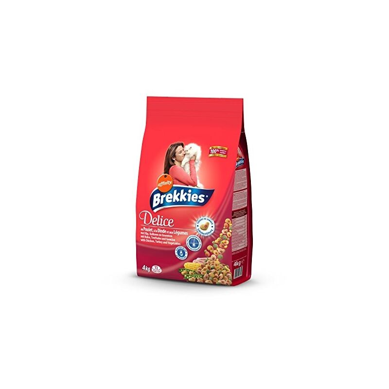 DÉLICE CROQUETTES VIANDE POUR CHAT 4 KG - LOT DE 3 - Brekkies Excel