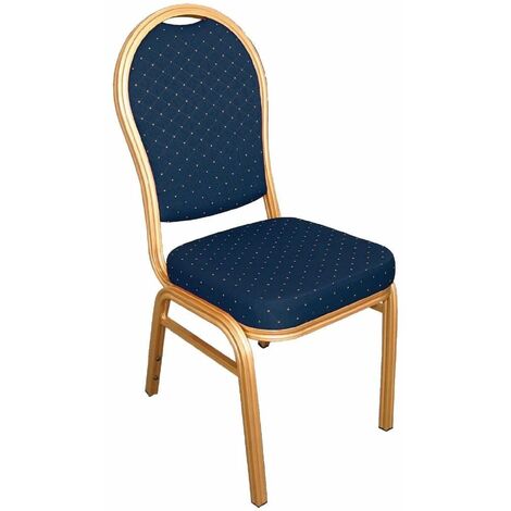 Brelone Set Of 4 Rounded Chairs Blue Gold Frame - Blue