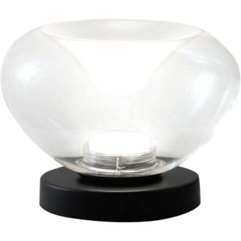 Brena - Lampada da tavolo trasparente Fabas Luce - LED 11W dimmerabile Touch - Vetro borosilicato trasparente concavo