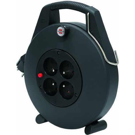 Brennenstuhl 1102501 Confort-Line CL-L - Avvolgicavo, 5 m, H05VV-F 3G1,0, nero, 1102701