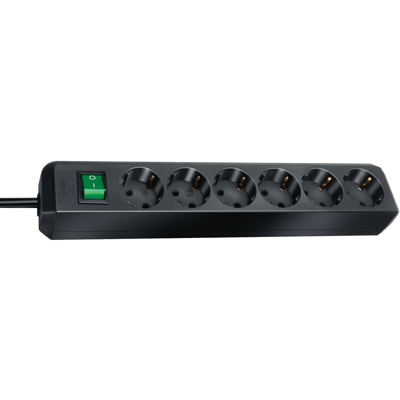 

1152900 - BASE MÚLTIPLE ECO-LINE NEGRA CON INTERRUPTOR (3 TOMAS Y 5 M) - Brennenstuhl