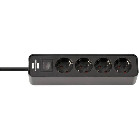 Brennenstuhl 1153240000 Multipresa con interruttore 4 vie Nero Schuko 1 pz.
