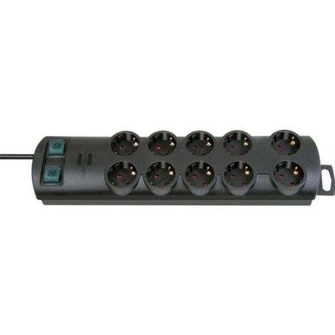 Brennenstuhl 1153300120 Multipresa con interruttore 10 scomparti Nero Schuko 1 pz.