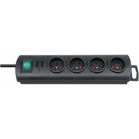 Brennenstuhl 1153304124 base múltiple 1,5 m 4 salidas AC Interior Negro