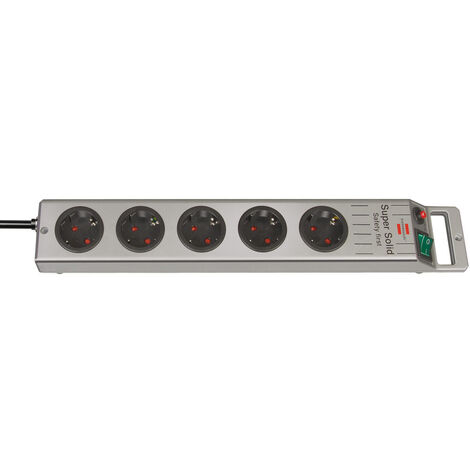 Brennenstuhl 1153340115 Steckdosenleiste mit Schalter 5fach Silber Schutzkontakt 1 St.