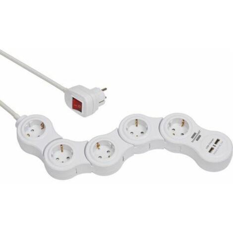 Brennenstuhl 1155350210 Multipresa con interruttore 5 scomparti Bianco Schuko 1 pz.