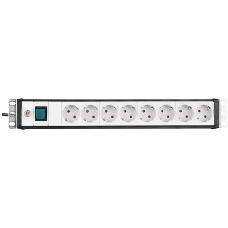 Brennenstuhl 1156057018 Multipresa per rack 19 8 scomparti Nero, Grigio luminescente Schuko 1 pz.