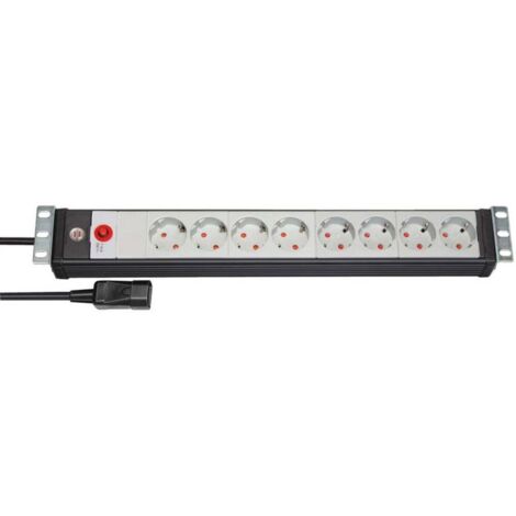 Brennenstuhl 1156057128 Multipresa per rack 19 Nero, Grigio luminescente 1 pz.