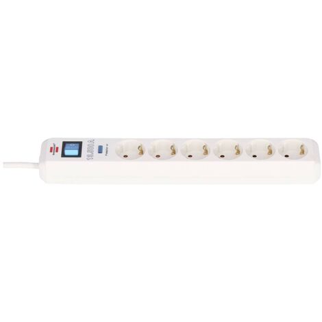 Brennenstuhl 1159720216 Multipresa con protezione da sovratensioni 6 scomparti Bianco Schuko 1 pz.