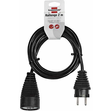 Brennenstuhl, 1165011, Extension Cable 2m H05VV-F 3G1,0, nero