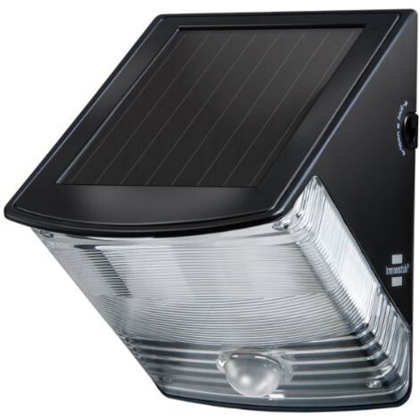 Brennenstuhl 1170970 Lampada Solare da Parete a LED Sol 04 Plus Ip44 con Segnalatore di Movimento ad Infrarossi, 2Xled 0,5W 85 Lm, Nero