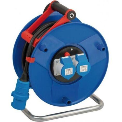 brennenstuhl-1182760-enrollacables garant  ip44 h07rn-f3g2,5 con tomas cee y cable de 25 m
