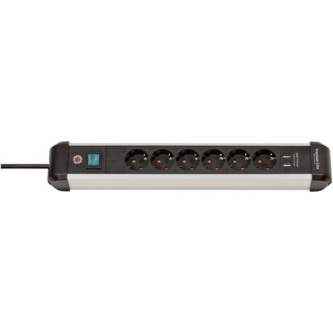 Brennenstuhl 1391030610 Multipresa in Alluminio Argento Nero