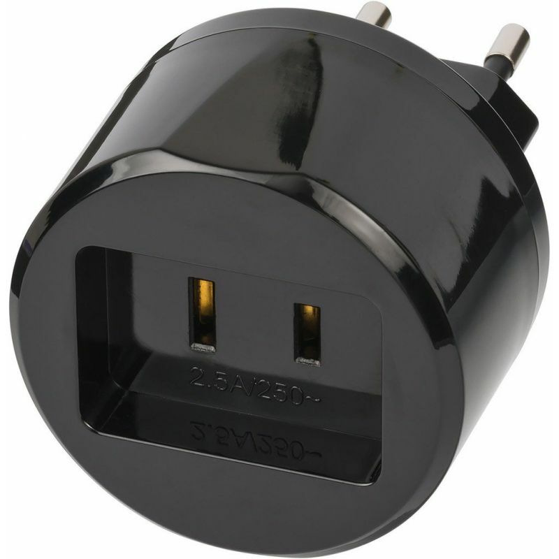 

1508500010 Tipo A Tipo C (Europlug) Negro Adaptador de Enchufe eléctrico - Adaptador para Enchufe (Tipo A, Tipo C (Europlug), 2,5 A, Negro)