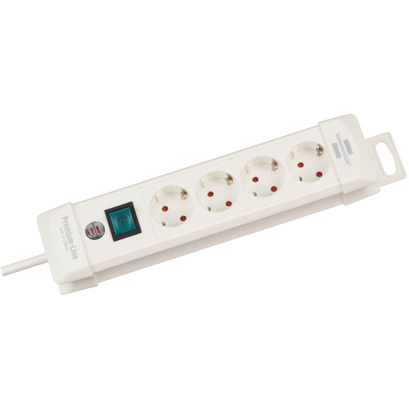 

Marca - Base múltiple Premium Line blanca plástica con interruptor 4 tomas 1,8m. 3x1,5mm. (Brennenstuhl 1952240100)