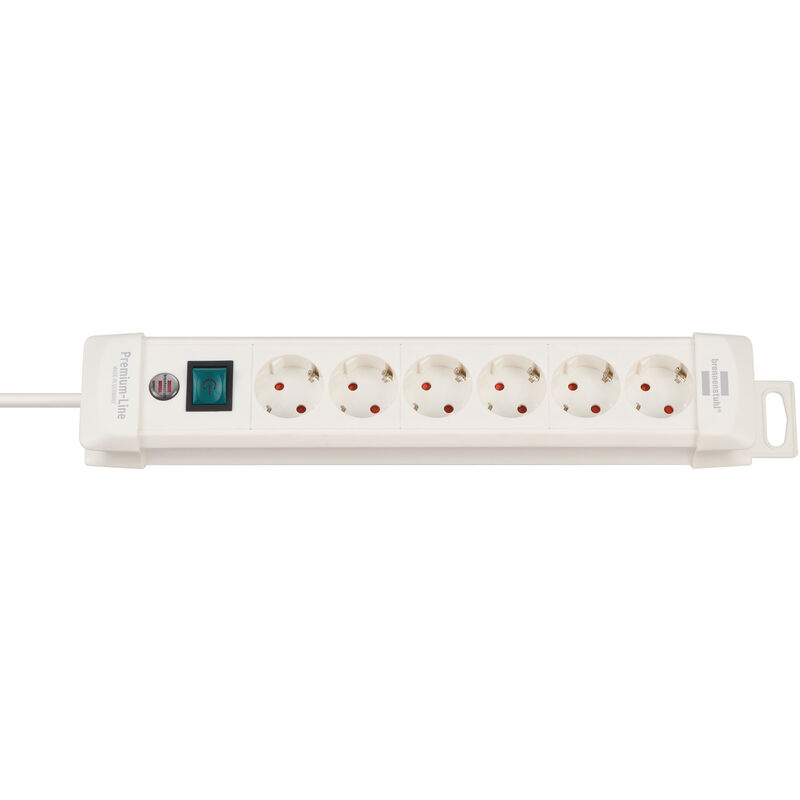 

Base múltiple Premium Line blanca plástica con interruptor 6 tomas 3m. 3x1,5mm. (Brennenstuhl 1952260100)