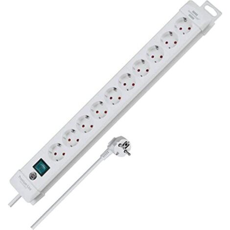 Brennenstuhl 1952200100 multipresa con interruttore 10 scomparti bianco schuko 1 pz 2876693