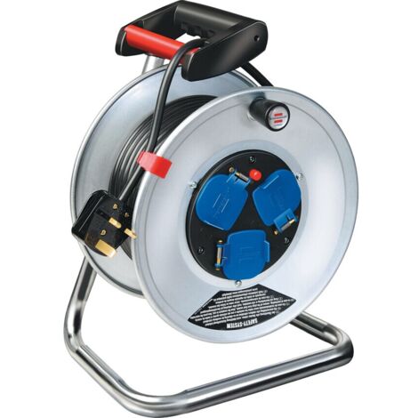 Brennenstuhl 240V Open Drum Triple Outlet Cable Reels