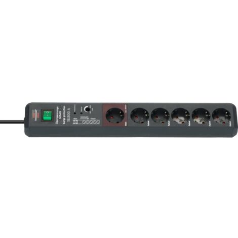 BRENNENSTUHL A1945202101159490966 1159490966-Base múltiple Secure-Tec con protección Contra sobretensión y función Master-Slave, max 3500 W, 230 V, Multicolor, One size