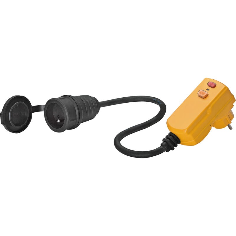 Rallonge électrique avec fiche différentielle 10mA et prise de courant - IP44