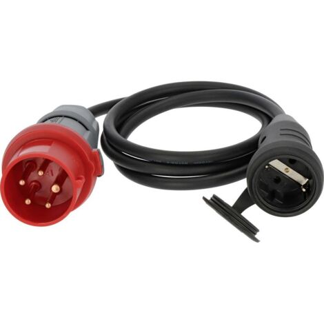 Brennenstuhl – Adaptateur CEE 16 A 1132960 – 5 pôles 400 V – Indice de protection IP44 – Longueur 1,5 m – Pour chantiers et camping