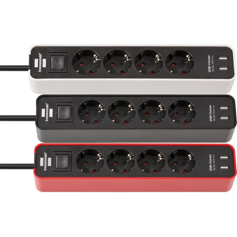 

1153240006 - Base múltiple Ecolor con diseño compacto y puertos USB (color negro) - Brennenstuhl