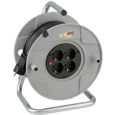 Brennenstuhl BAT Kabeltrommel AK 260 (40m Kabel, aus bruchfestem Kunststoff, 4 Steckdosen, für den Innenbereich)