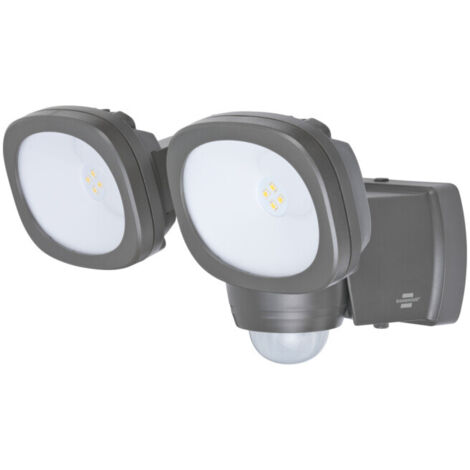 Brennenstuhl Battery LED Spot LUFOS / Spot extérieur à LED sans fil avec batterie et détecteur de mouvement (avec 8 LED de marque, 2x 240 lumen, pour usage extérieur IP44, avec réglage de fonctions